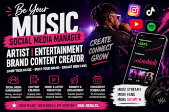 be your music social media manager artist entertainment brand content creator