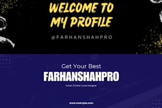 make professional twitter x cover banner design