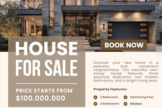 modern and professional real estate flyer or property poster