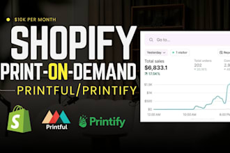 create print on demand shopify store, shopify pod store, printful printify