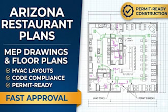 design arizona restaurant floor plans, hvac layouts, mep drawings for buildings