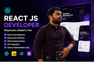 react js frontend developer responsive website development