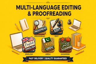proofread and edit urdu and kashmiri content professionally