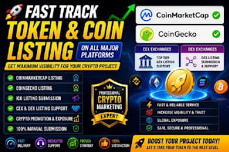 fast track coinmarketcap coingecko cex and dex token listing