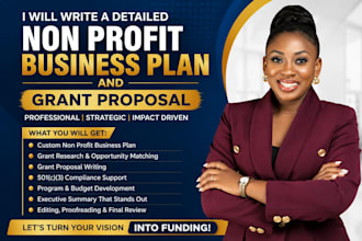 write a nonprofit business plan and grant proposal