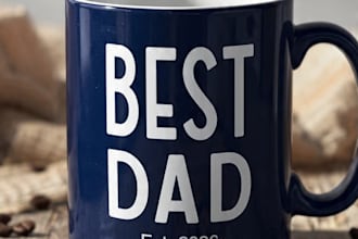 create custom fathers day mug design with year