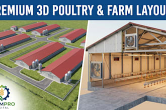 do 3d poultry farm layout design broiler house chicken coop agricultural shed