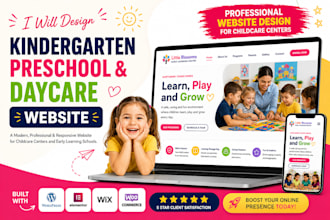 create kindergarten website, preschool, nursery, childcare or daycare website