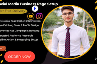 create facebook page setup, design cover photo and ads boosting