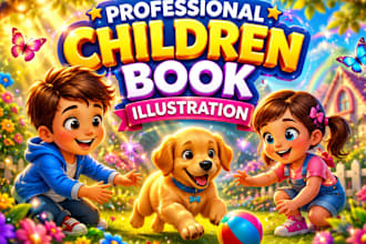 illustrate children story book illustration, children book illustration and kids