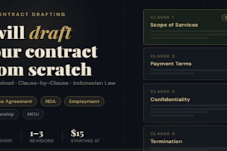 draft contracts, ndas, service agreements, and policies