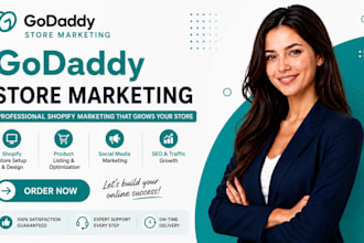 set up and market your godaddy store for sales and traffic growth