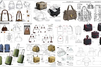 designer bags, handbags,backpacks,tote bag with full tech pack for manufacturers