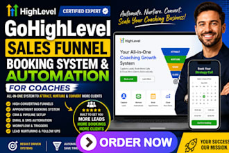 build gohighlevel website sales funnel booking system and automation for coaches