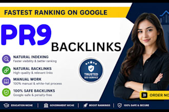 create safe white hat pr9 backlinks for your website, link building