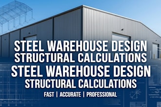 design steel warehouse building structural calculations plans