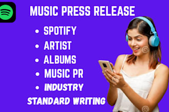 write a professional music press release for spotify artists