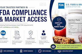 do fda registration, food label review, fda compliance and US agent service