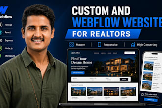 build a custom and webflow website for real estate agencies