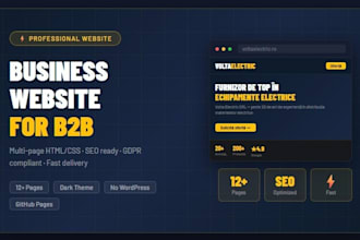create a professional business website for electricians and b2b companies