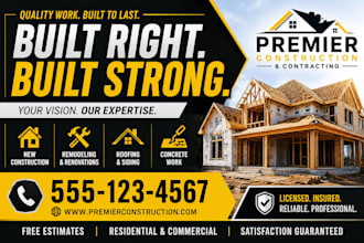 create professional contractor yard sign designs for builders