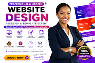 design beaver builder redesign elementor pro divi theme brizy website template