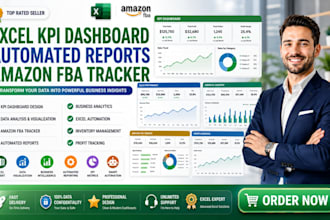build professional excel KPI dashboard design, amazon fba spreadsheet tracker