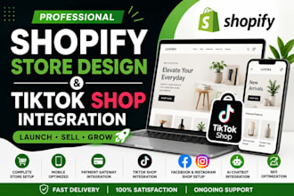 create a professional shopify store facebook and tiktok shop