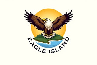 design a unique eagle island logo for your brand