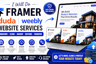 do framer duda weebly website migration clone backup restore transfer service