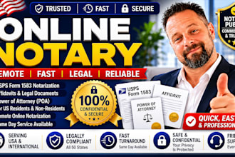 notarize usps form 1583, affidavit, poa for US resident and non resident