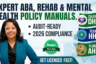 write florida ahca dcf policy and procedure for rehab, aba therapy mental health