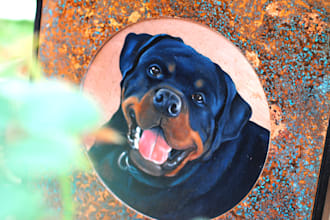 paint your custom pet portrait in oil on real copper panel