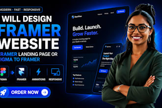 design a framer website, framer landing page or figma to framer