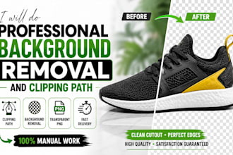do professional background removal and clipping path