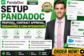 setup pandadoc proposal, contract approval, esignature and CRM integration