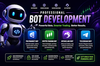 build polymarket bot, crypto trading bot, openclaw bot and telegram bot
