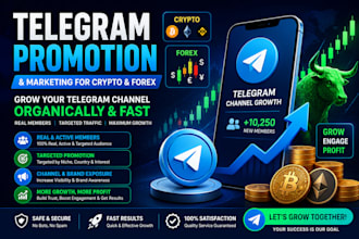 telegram promotion and marketing for crypto, forex channel growth via forex