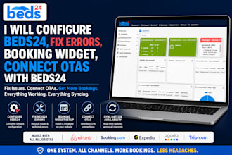 configure beds24, fix beds24 errors, booking widget, connect otas with beds24