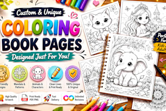 create kids coloring book and kids story book