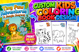 create kids coloring book and kids story book