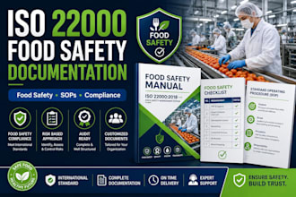 create iso 22000 food safety documentation, sops and compliance manuals
