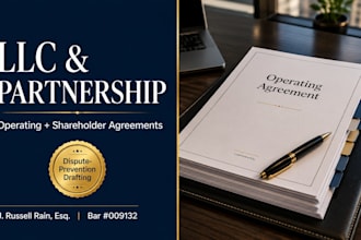draft business partnership, llc, and shareholder agreements
