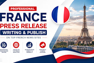 write and publish france press release on top french news sites