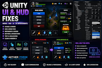 fix unity UI, hud and menu systems