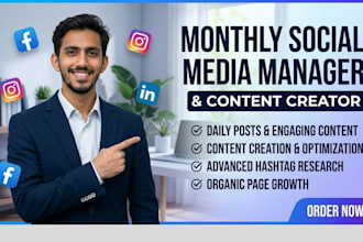 be your monthly social media manager and content creator