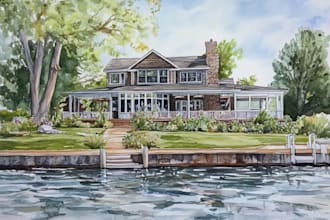do watercolor painting house for you