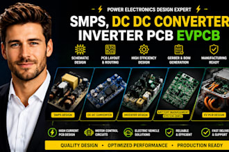 power circuit electronics design, smps, dc dc converter and inverter pcb evpcb