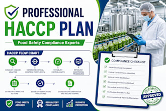 develop haccp plan, food safety program and compliance documentation