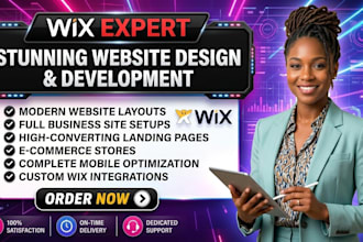 design wix website wix redesign wix landing page wix ecommerce business site seo